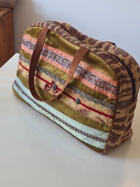 Atenti USA Made Large Tapestry Weekender Bag Embellished Boho Carpet Travel Tote